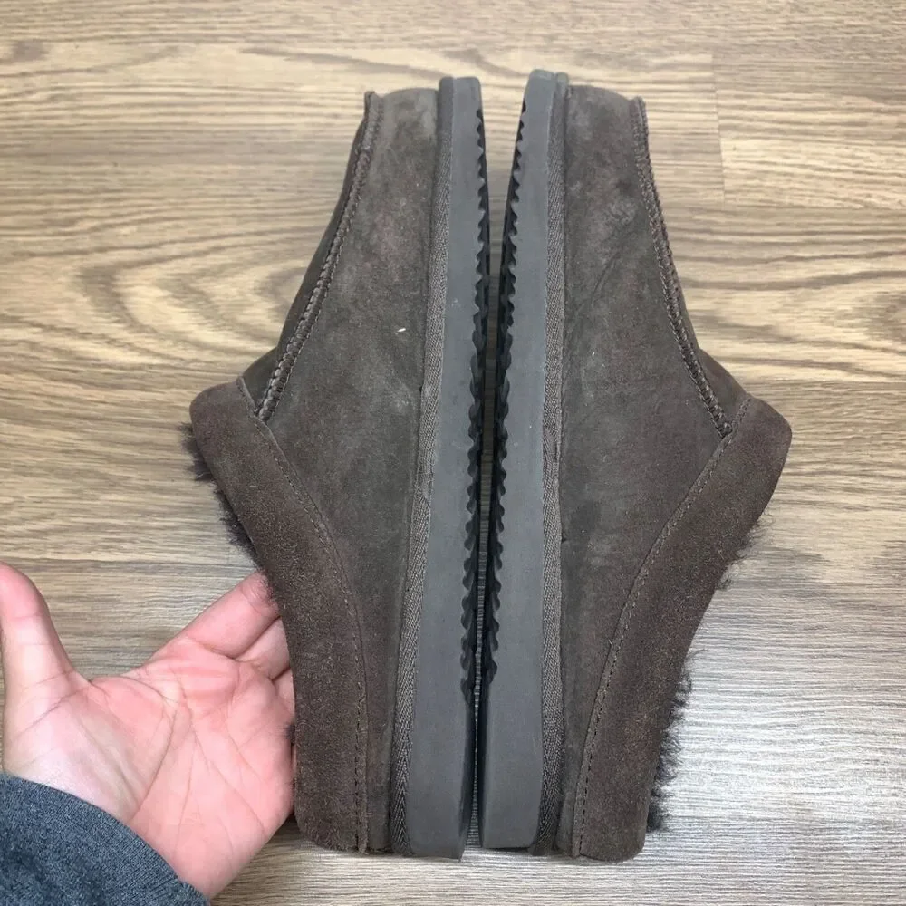 Eddie Bauer Firelight Moc Scuff Mens shoes Brown‎ 13 M Shearling Slippers